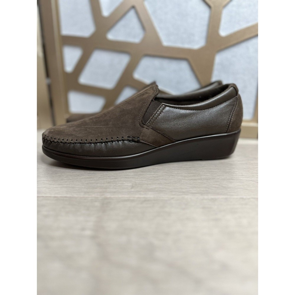 SAS Tripad Dream Comfort Moc Loafer Brown Suede Leather Slip On Shoes 10 M